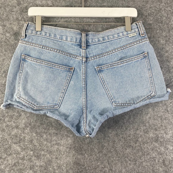 Billabong Denim Shorts 30 Blue High Rise Drift Away Jean Cutoff Distressed - Picture 4 of 16